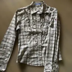 BURBERRY BLUE LABEL ノバチェック フリル 長袖シャツ