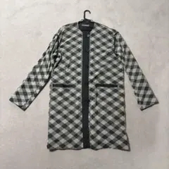 三宅一生國際 格紋網紗長版大衣