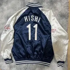 Lions サテンジャケット 青 埼玉西武ライオンズ　スタジアムジャケット オンライン限定「ライオンズ スタジアムジャケット」2/7～受注