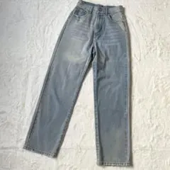 グレイル ハイウエスト デニムパンツ ストレート XS ヴィンテージ風 コットン