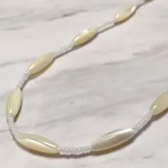 天然　マザーオブパール　ロングネックレス　シェル　アクセサリー　ジュエリー