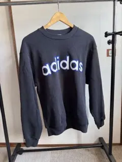【希少/90s】アディダス デサント製 スウェット シャドーロゴ 両面プリント