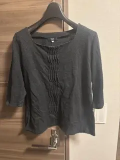 キースKEITH 44サイズ ドット柄 五分袖 トップス 着痩せ効果