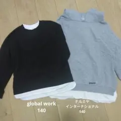 GLOBAL WORK ナルミヤ トレーナー 2枚セット 140のサムネイル