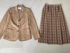 (L02221) 自由区 ウールニット スカートセットアップ