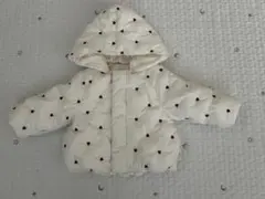 【petit main】 ハート刺繍中わたジャケット白　80センチ