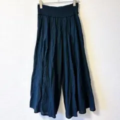Skirts & Scarves ハイウエスト ワイドパンツ 黒 ゴム S〜M
