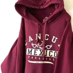 カンクン メキシコ スウェット パーカー L レッド 赤 古着