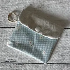 ハンドメイド**ミズイロ花柄のナチュラル透明ミニポーチ**&daisy