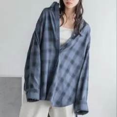 【ローリーズファーム】オンブレチェックシャツＬＳ　2way