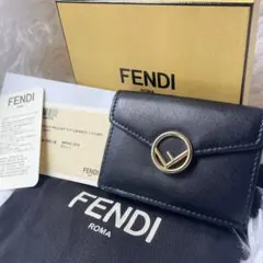 美品⭐︎FENDI エフイズ 黒 Fロゴ ゴールド金具 三つ折り ギャランティー付のサムネイル