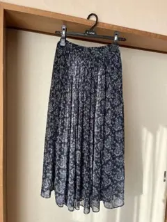 ユニクロC UNIQLO C シフォンプリーツスカート　ブルー　XS 丈短め