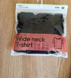 GU ワイドネックTシャツ M ブラック