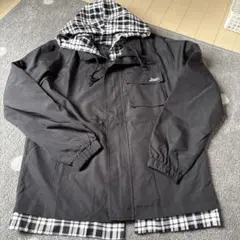 チェック柄フード付きカジュアルジャケット