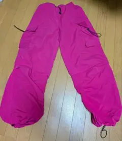 SHEIN XSピンク カーゴパンツ 裾ドローコード付き