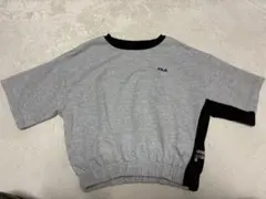 FILA グレー 半袖クロップドTシャツ