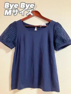 Bye Bye Mサイズ ネイビー 半袖パフTシャツ