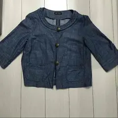 ノーカラーデニムジャケット ノーカラージャケット