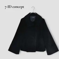 7-idconcept カシミヤ ウール混 ピーコート L〜LL相当 ブラック