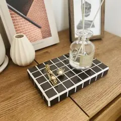 上質なディスプレイトレイ ブラック 小物置き タイル雑貨 ハンドメイド