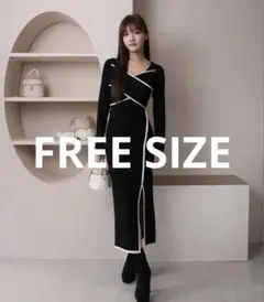 LIP SERVICE♡バックリボンバイカラーラインワンピース フリーサイズ♡