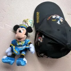 2003年シー開園時ミニーマウスオルゴール　ぬいぐるみ　と　20周年帽子　セット