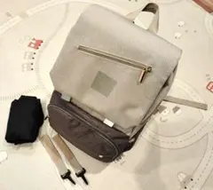 プレステージアス FAMICARE マザーズリュック (ライトグレー×グレー)