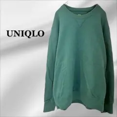 優衣庫『UNIQLO』運動衫 衛衣【L】綠色 圓領 棉