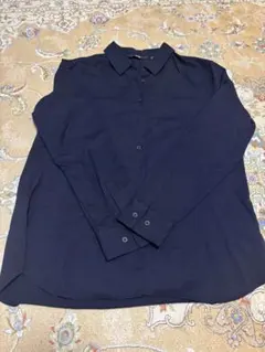 UNIQLO ユニクロ 長袖シャツ ネイビー レディース　S レーヨンブラウスのサムネイル