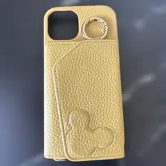 iPhone14ケース カード収納付き イエロー ミッキーマウスのサムネイル
