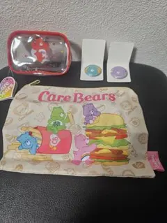 ケアベア　クリアミニポーチ　缶バッチ　スイートアソートコレクションポーチ