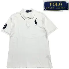 【人気】ポロラルフローレン ポロシャツ ホワイト ビッグポニー キッズXL