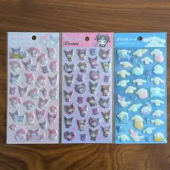ダイソー　ぷくっとシール　マイメロ　クロミ　シナモロール　3点セット