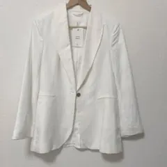 【新品】H&M リネンブレンド テーラードジャケット(白)のサムネイル