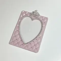 トレカケース　キルティング レジンデコ 薄 ピンク 王冠
