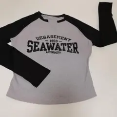 SEAWATER 長袖Tシャツ グレー/ブラック