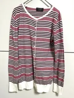 ジョンスメドレー　ボーダーコットンカーディガン　36