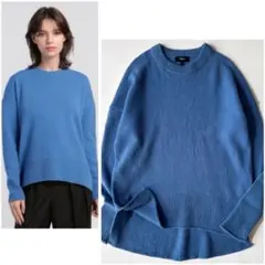 セオリー カレニアクルーネック ニット カシミヤ ブルー