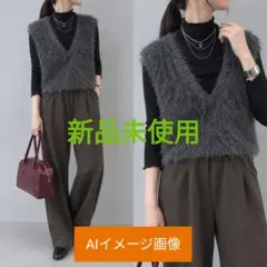 新品未使用★Te chichi（テチチ） ロングラメシャギーベスト
