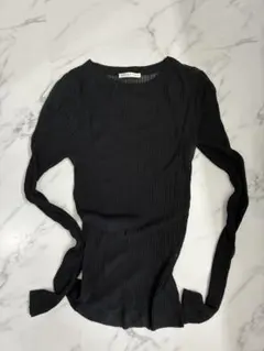 ESTNATION / パフスリーブタックリブニット 新品タグ付 ネイビー