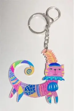 アクリルキーホルダー　猫　カラフル