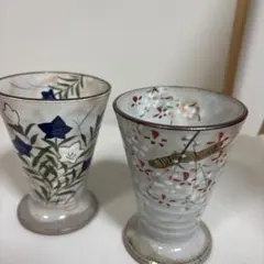 新品未使用　清水焼　京焼　俊山窯　フリーカップ　ペア　桜 桔梗