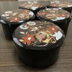 和風寿司桶 花柄デザイン 5個セット