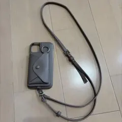 ensemble スマホケース ショルダーストラップ付き グレー