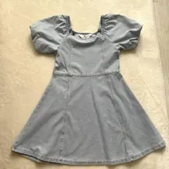 【ほぼ未使用美品】H&M パフスリーブデニムワンピース