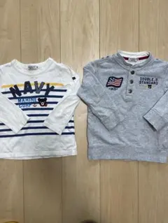 ミキハウス、ダブルビー長袖2点セット (100cm~)