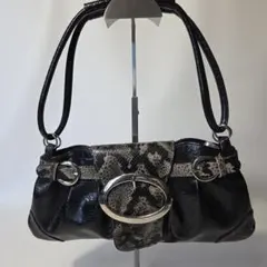 【美品】TAKEO KIKUCHI　パイソン柄型押し　ハンドバッグ　y2kのサムネイル