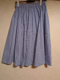 青と白のストライプ フレアスカート サイズ38