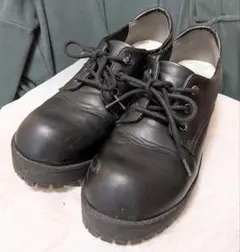 NUOVO ヌォーボ 厚底 レースアップシューズ L ブラック タンクソール