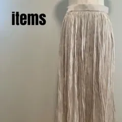 items URBAN RESEARCH ベージュ プリーツ ロングスカート光沢